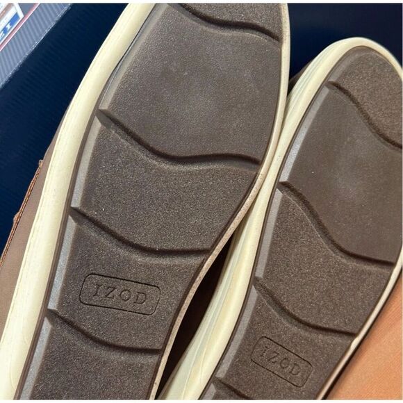 IZOD Men’s Slip On Shoes 10 Seapoint Loafers Tan Brown Memory Foam Lightweight - Picture 12 of 13